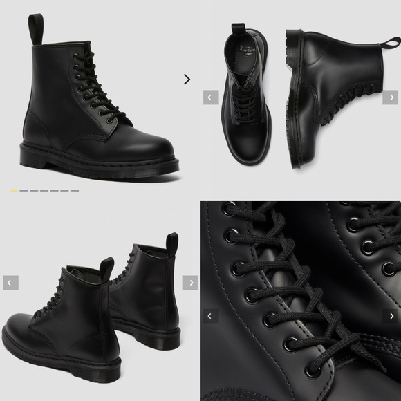 NWT DR. MARTENS 1460 MONO SMOOTH LEATHER LACE UP BOOTS - Black - Picture 3 of 5